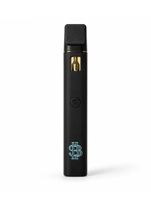 Bargain Vape 2-gram disposable vape pen with neon monogram