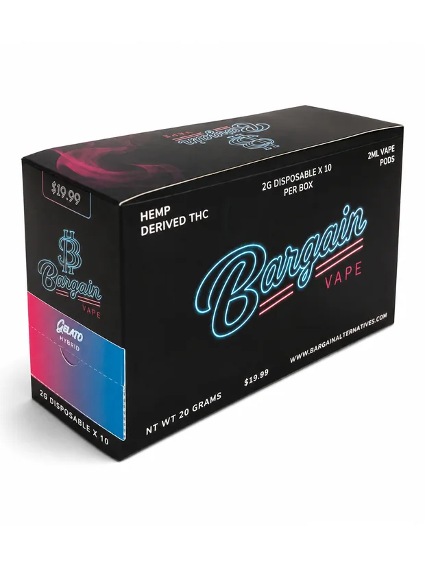 Gelato ten-count retail box, three-quarter view