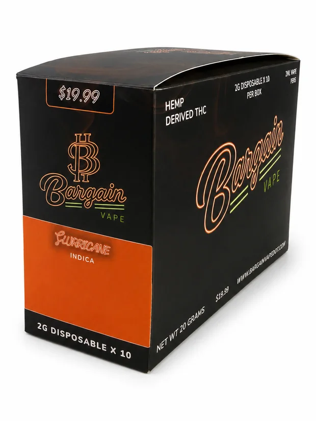 Slurricane ten-count retail box, three-quarter view